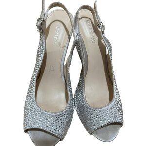 le chateau Silver Women's Slingback Heels
